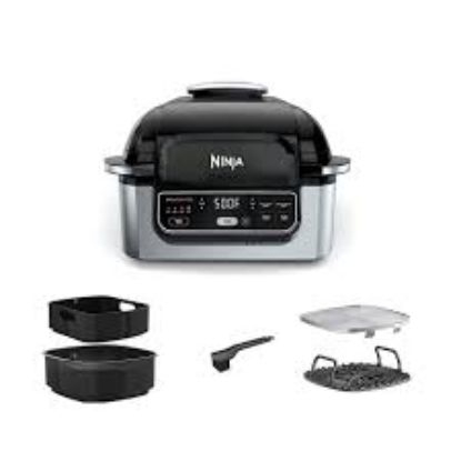 «سرخ‌کن و گریل هوشمند Ninja AG301 – 5 کاره، ظرفیت 5.7 لیتر، گرمای تا 265°C» - سایت خرید بندر
