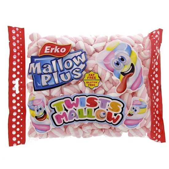 تصویر شیرینی پیچ خورده mallow plus با طعم خربزه