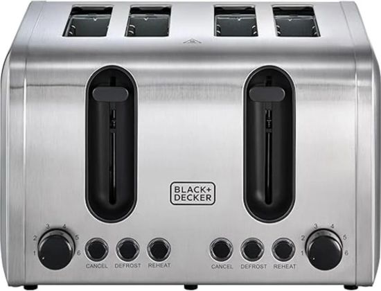 توستر بلک اند دکر ET444-B5 | توستر ۴ برش استیل ۲۱۰۰ وات با عملکرد یخ‌زدایی و گرم‌کردن - سایت خرید بندر